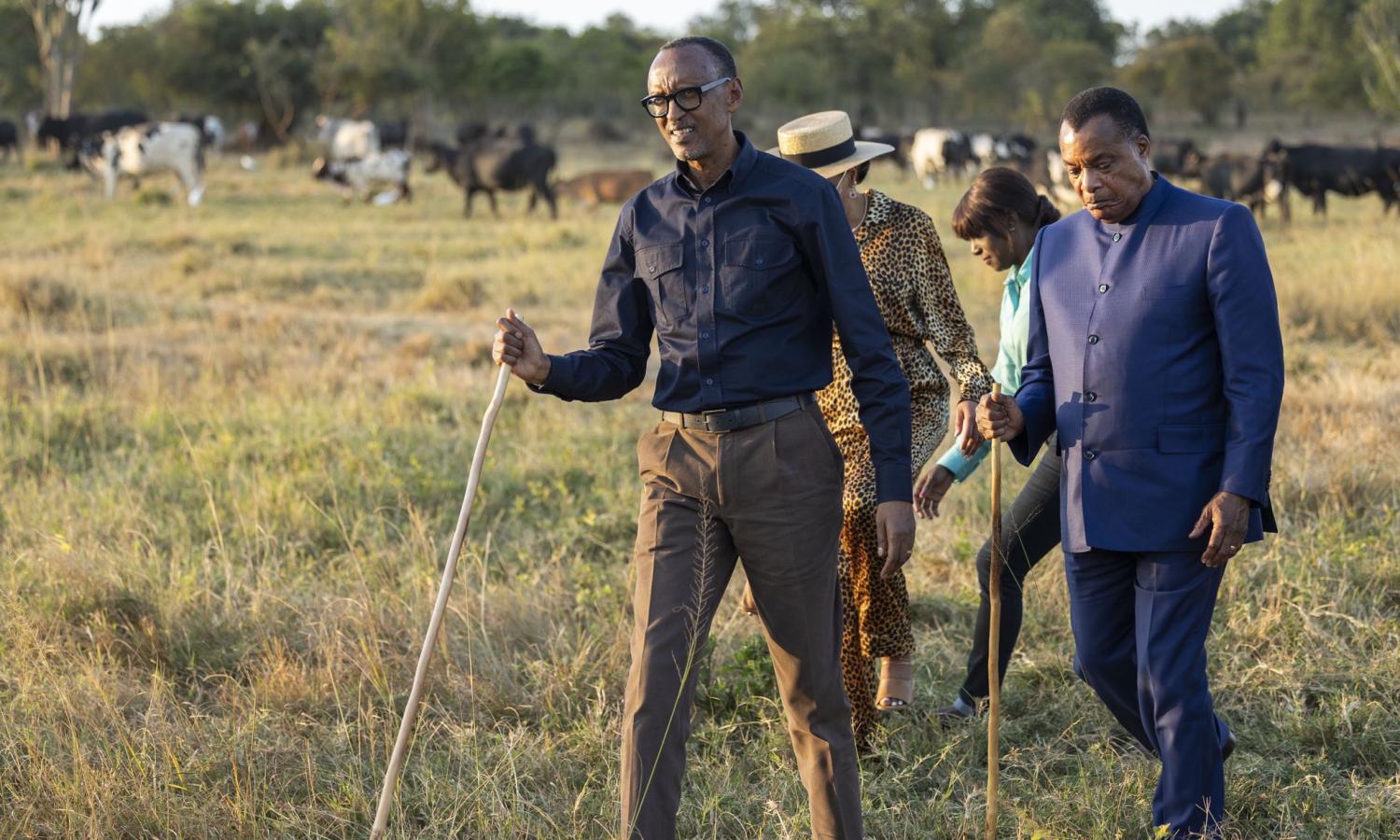 Denis Sassou N'Guesso lors de sa visite au Rwanda 