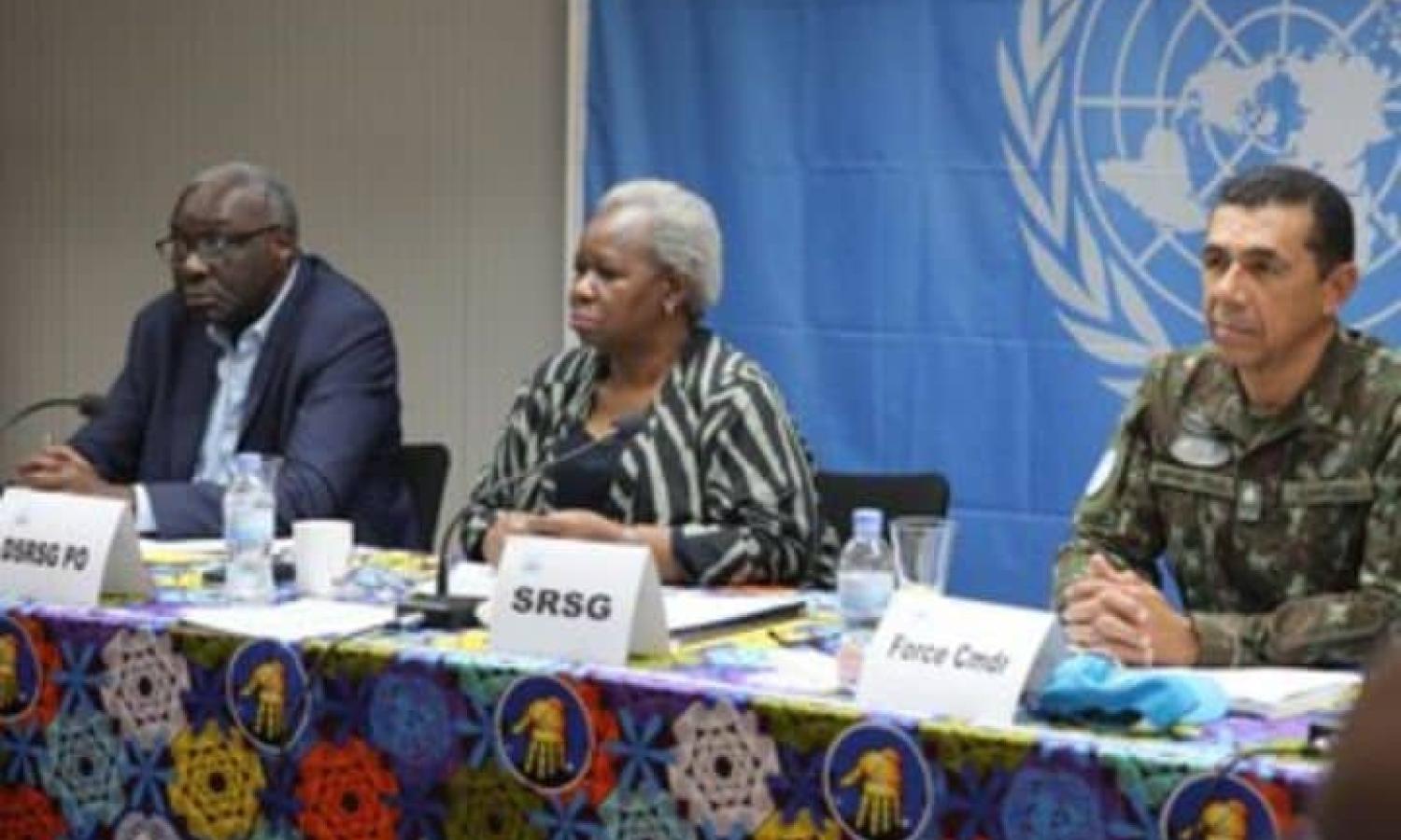 Bintu Keita et deux autres représentants de la MONUSCO 