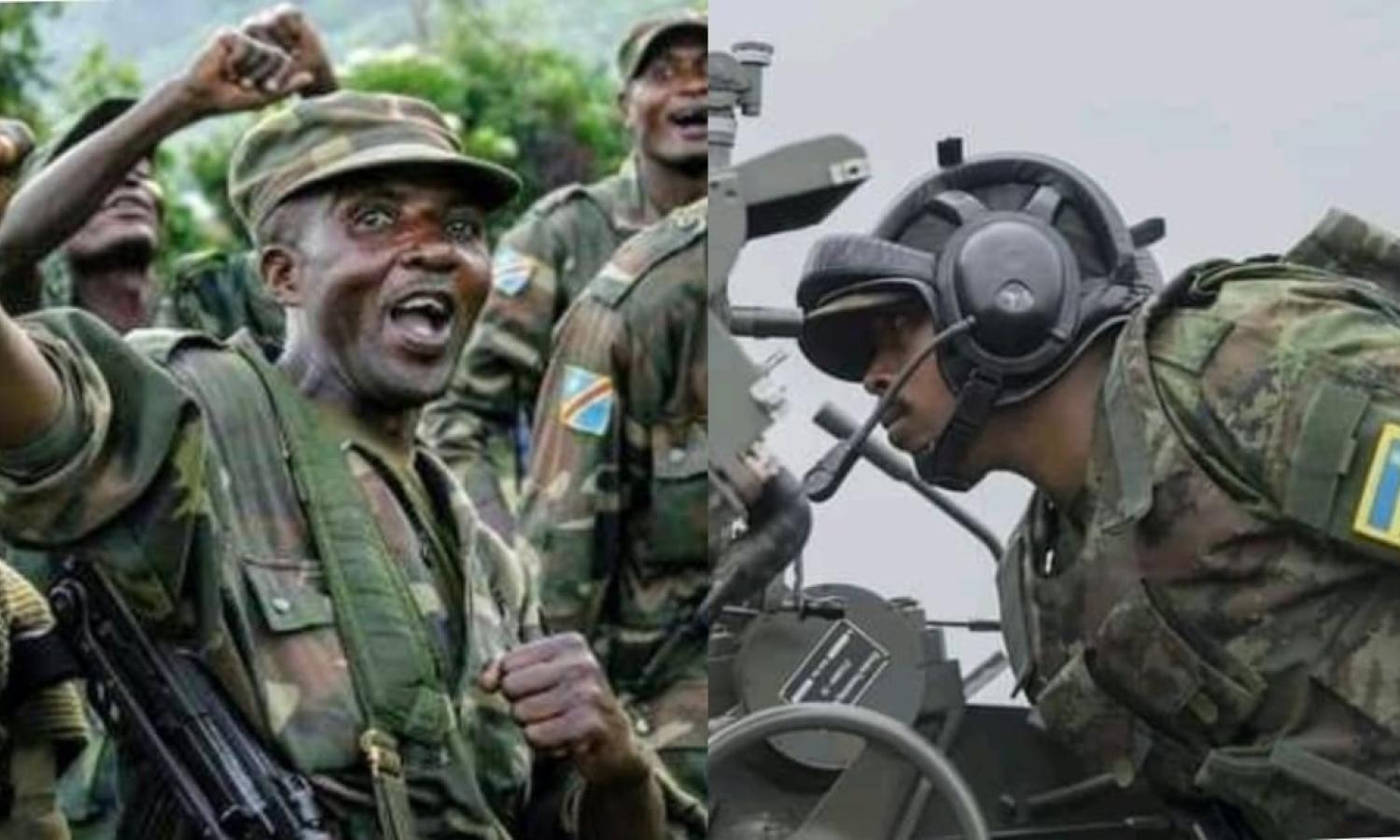 Photo mixée entre les éléments des FARDC et un élément de l'armée rwandaise 