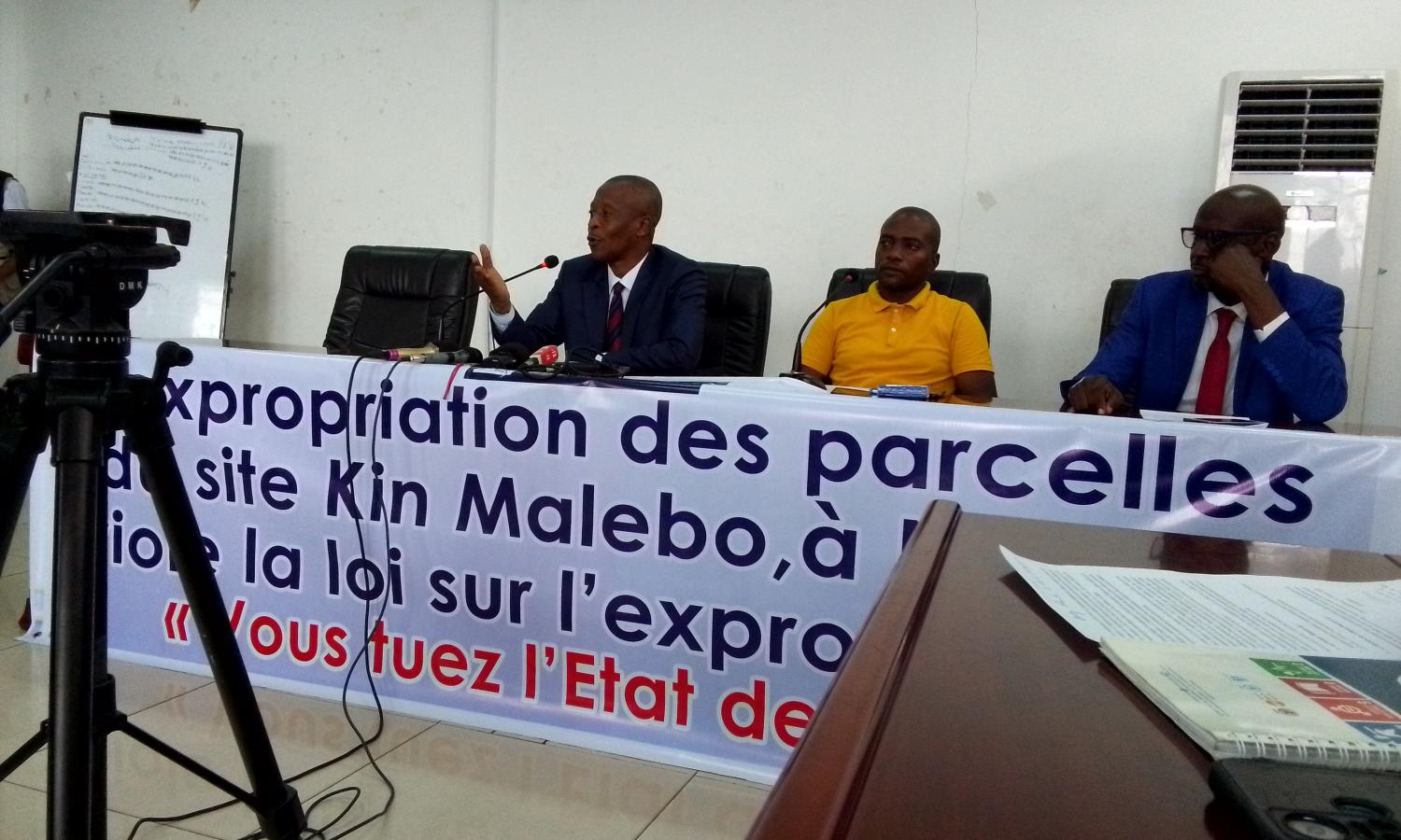 Photo d'illustration de L'ASADHO lors d'un point de presse sur l'expropriation des parcelles du site Kin Malebo 