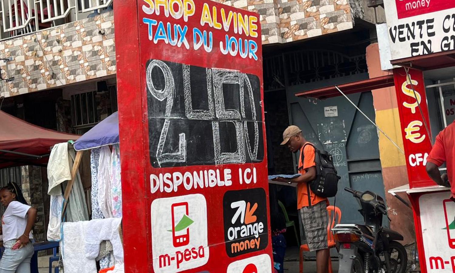 Photo d'illustration d'un tableau du taux de change à Kinshasa 