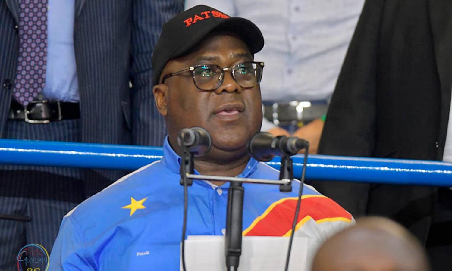 Félix Tshisekedi au stade des Martyrs de Kinshasa, à l’occasion de la cérémonie de clôture des IXèmes Jeux de la Francophonie.