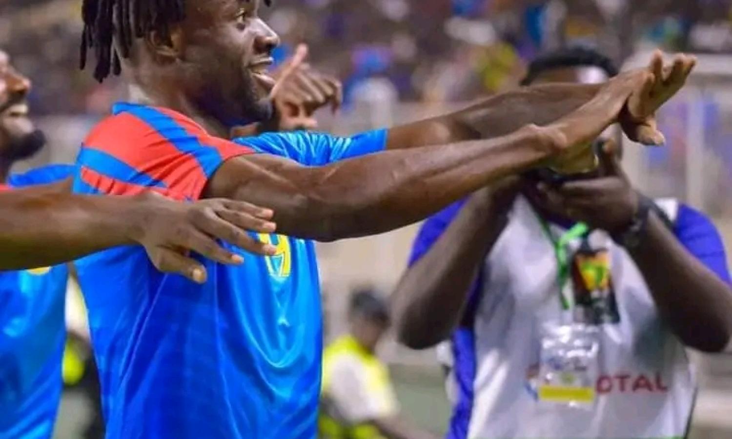 Fiston Mayele Kalala après son but contre le Soudan au stade des Martyrs.