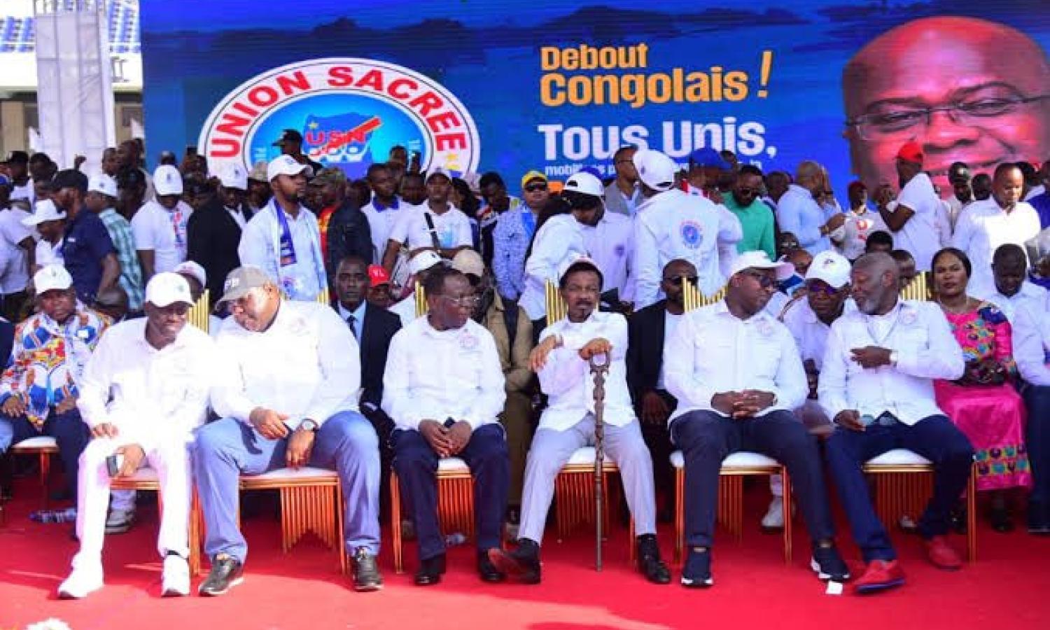 Les dignitaires de l'Union Sacrée lors de la sortie officielle de leur plateforme 