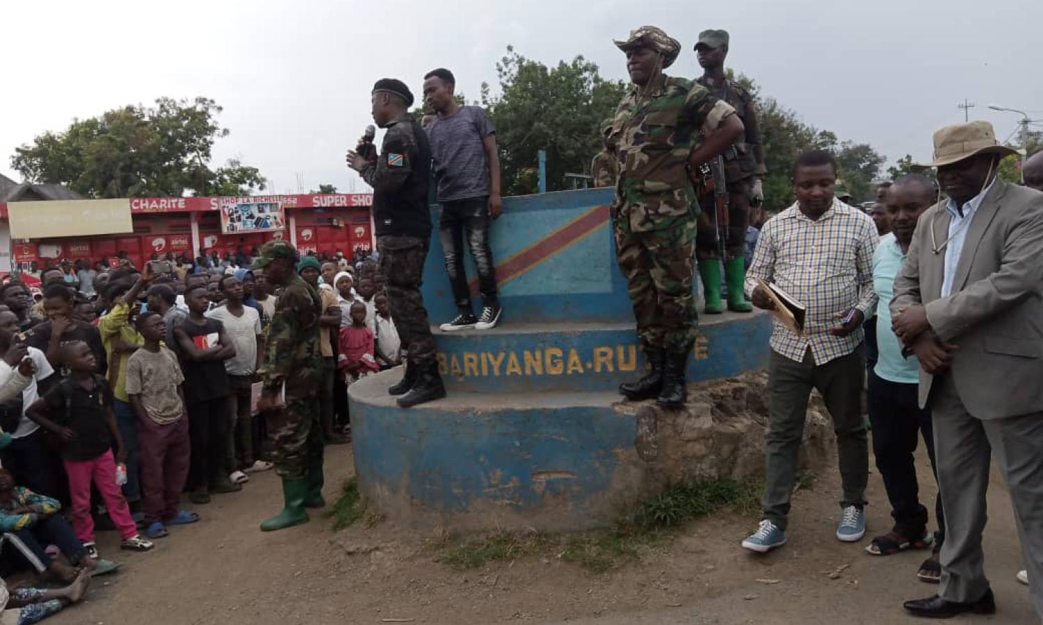 Les rebelles du M23 en meeting à Kiwanja 