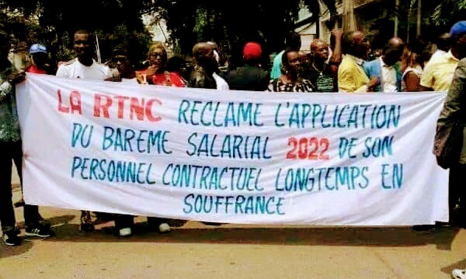 Les agents de la RTNC en sit-in 