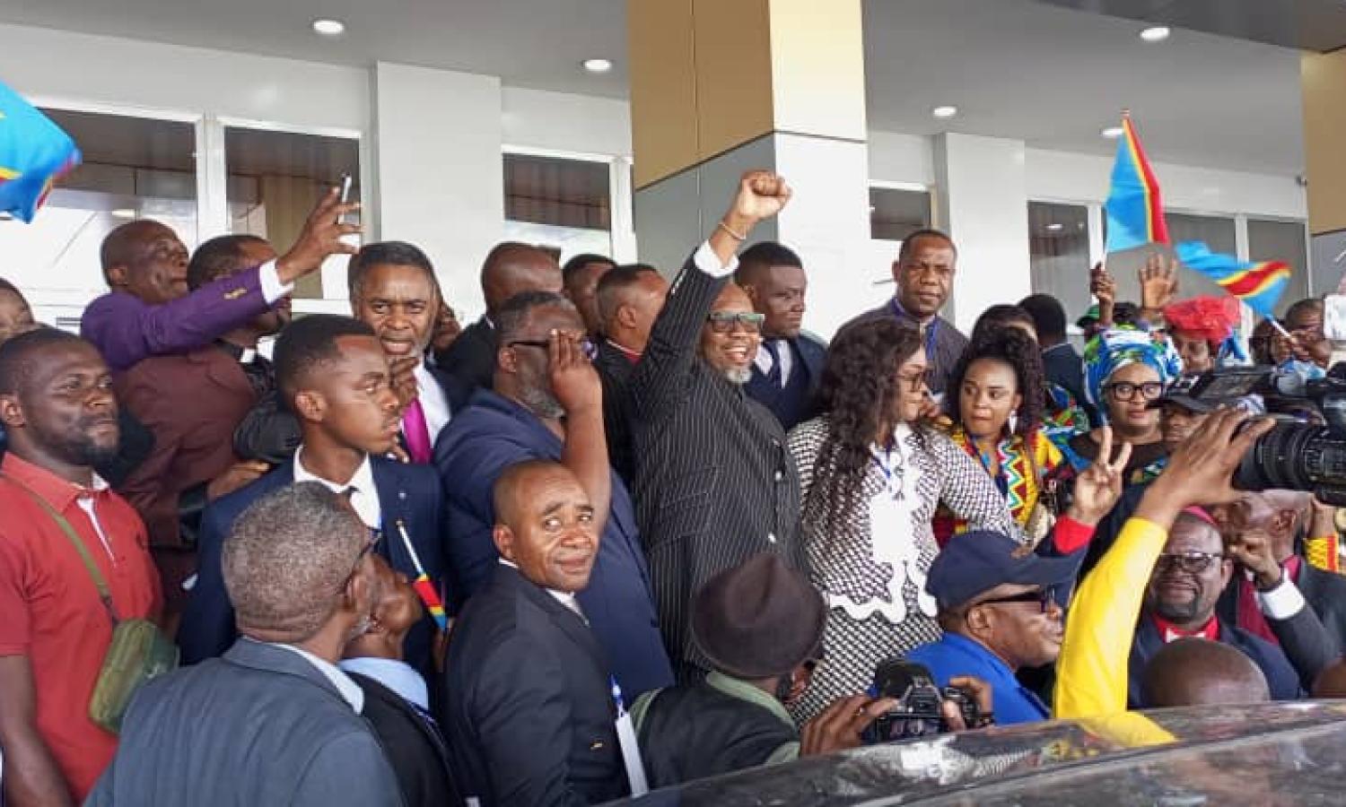 Arrivée de Paul David Olangi à l'aéroport international de N'djili 