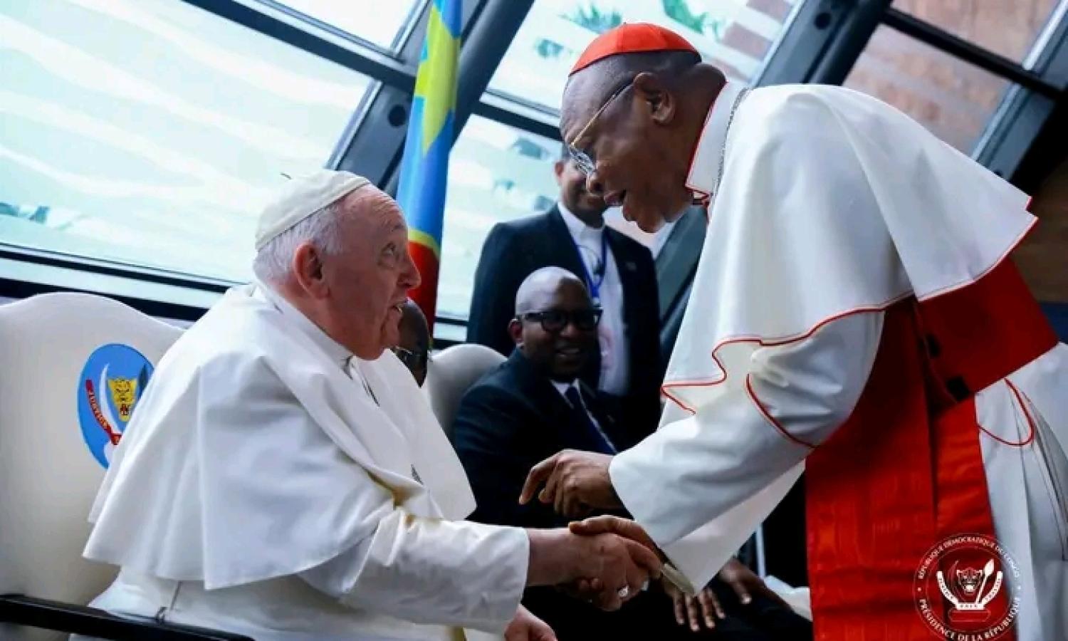 Le pape François et Fridolin Ambongo 