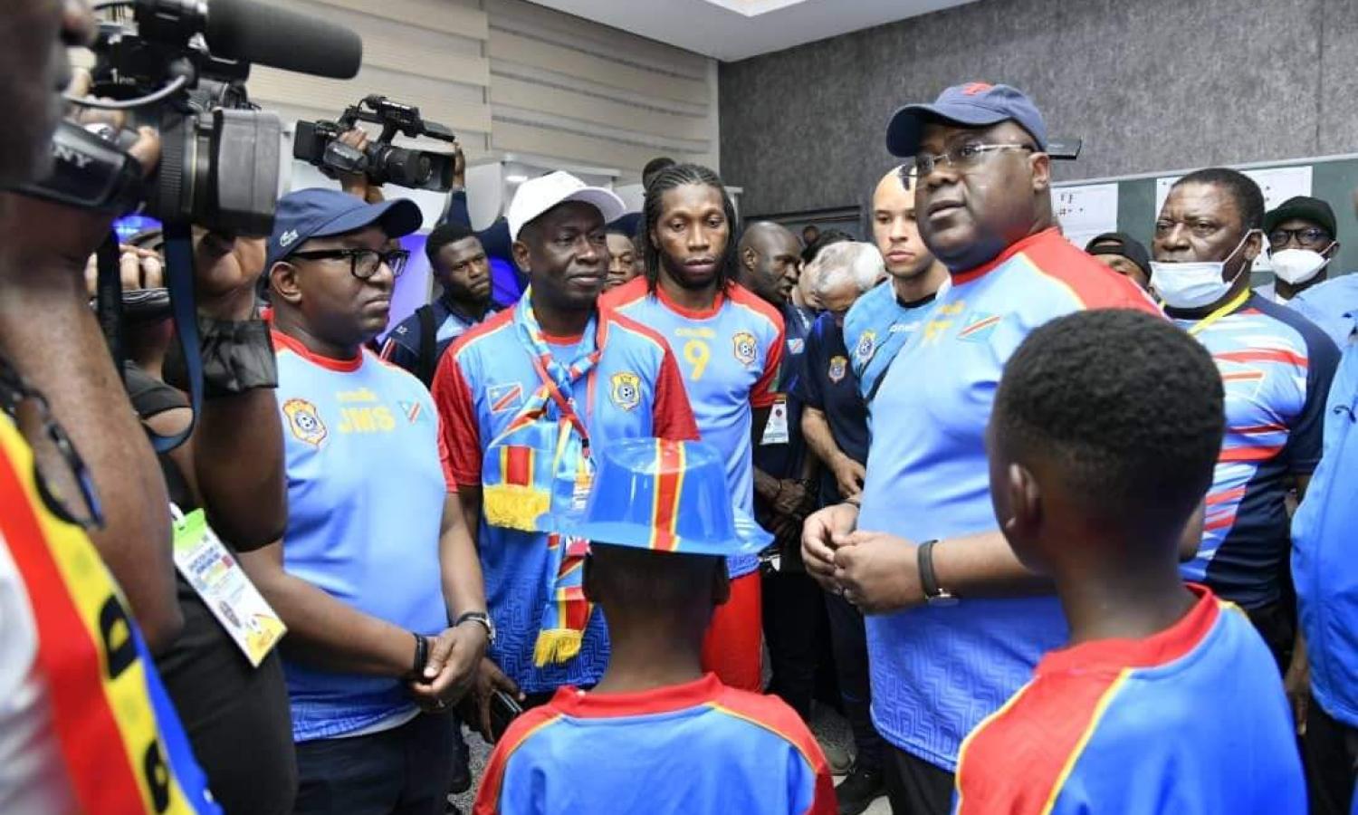 Félix Tshisekedi aux vestiaires des Léopards au stade des Martyrs 