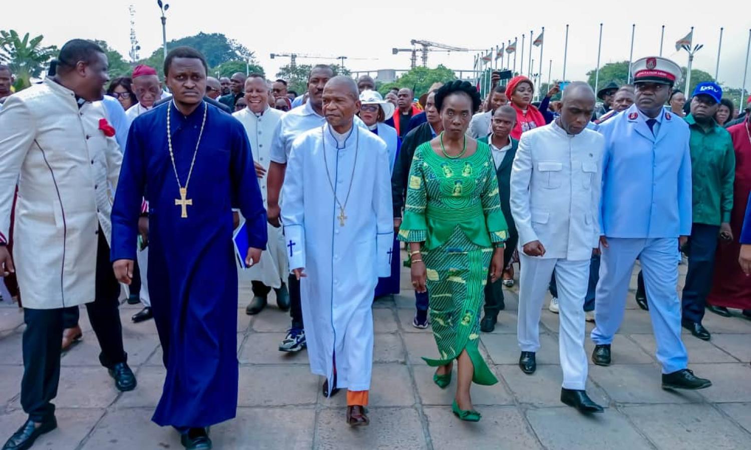L'arrivée des chefs des confessions à l'esplanade du Palais du peuple à Kinshasa lundi 3 juin 2024